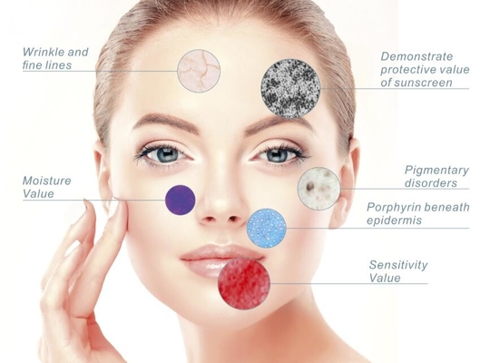 Dispositivo di dermatologia del fronte della macchina dell'analizzatore della pelle di rugosità di 7 lingue